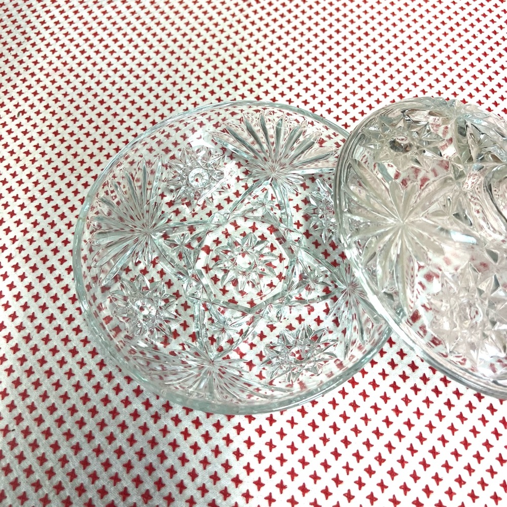 Vintage Star of David candy dish lidded anchor hocking